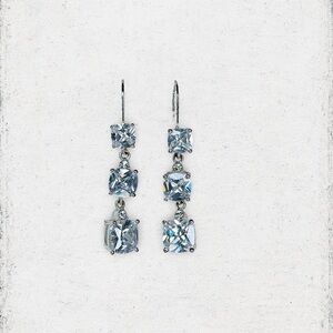 4543u. Silvertone Bling Dangle Earrings